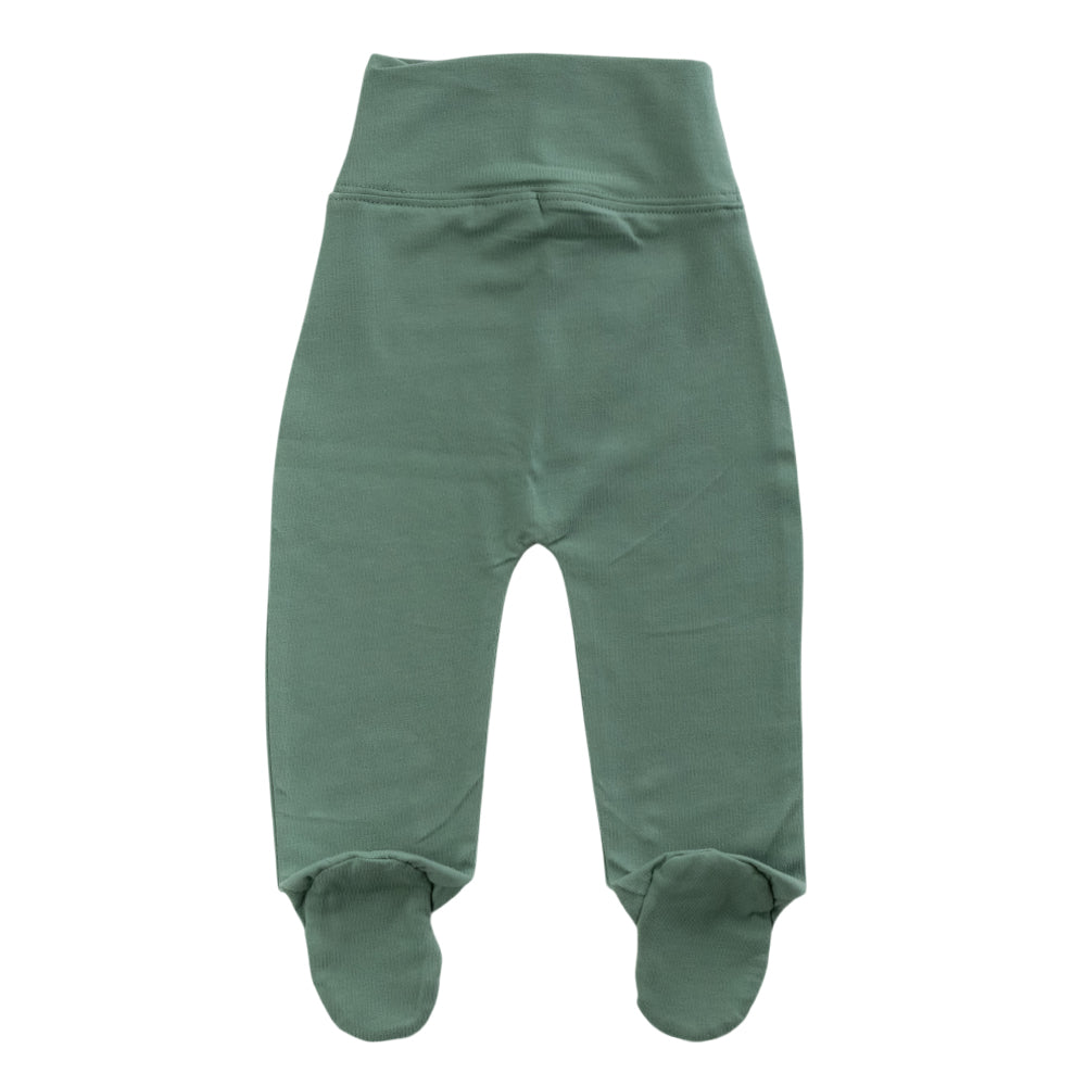 Organic Cotton Footed Pants - Fern