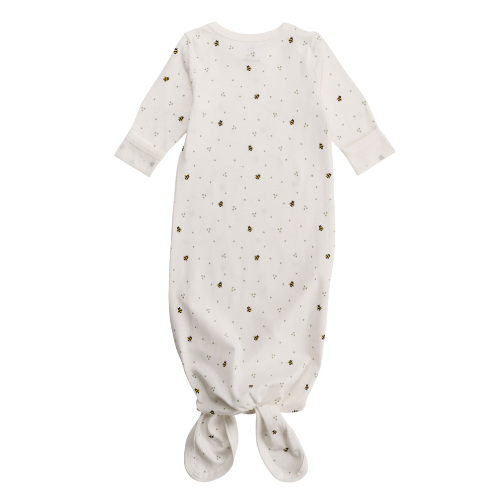 Organic Cotton Knotted Gown - Natural Bee