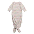 Cotton Knotted Gown in floral print on a white background