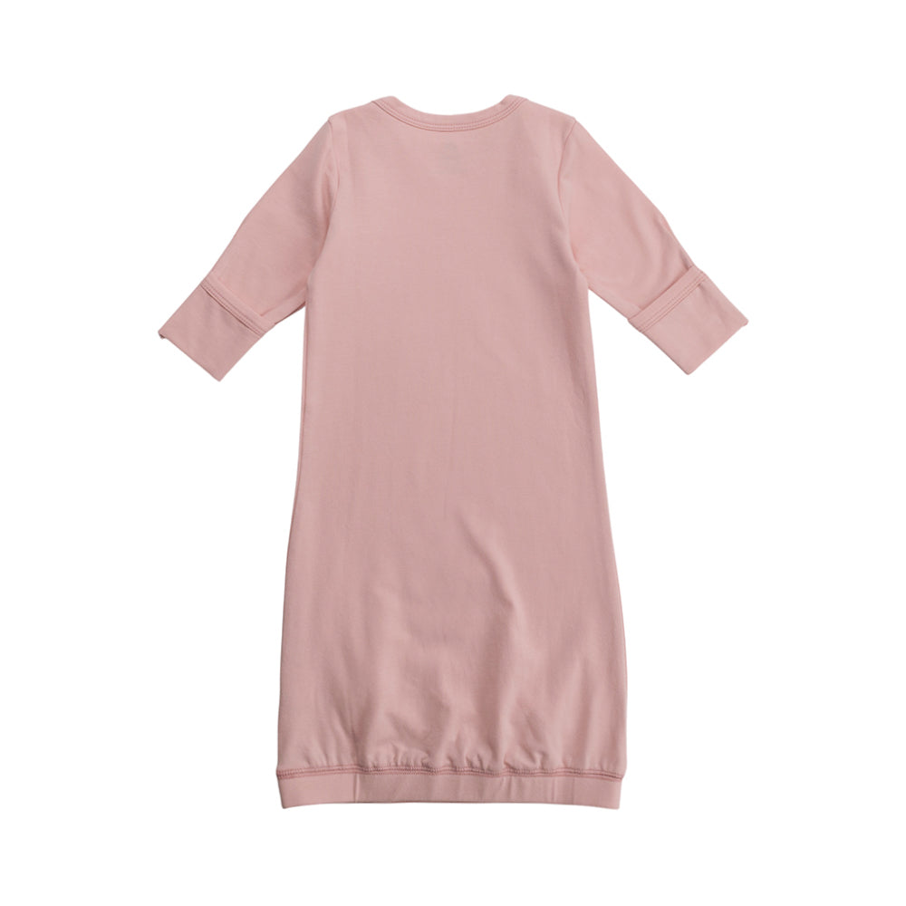 Organic Cotton Elastic Bottom Baby Gown - Blush