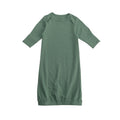 Green cotton baby long sleeve night gown on a white background