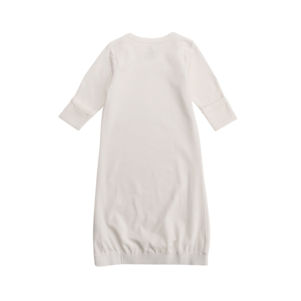 Organic Cotton Elastic Bottom Baby Gown - Natural