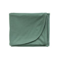 A Fern green baby swaddle wrap on a white background. 