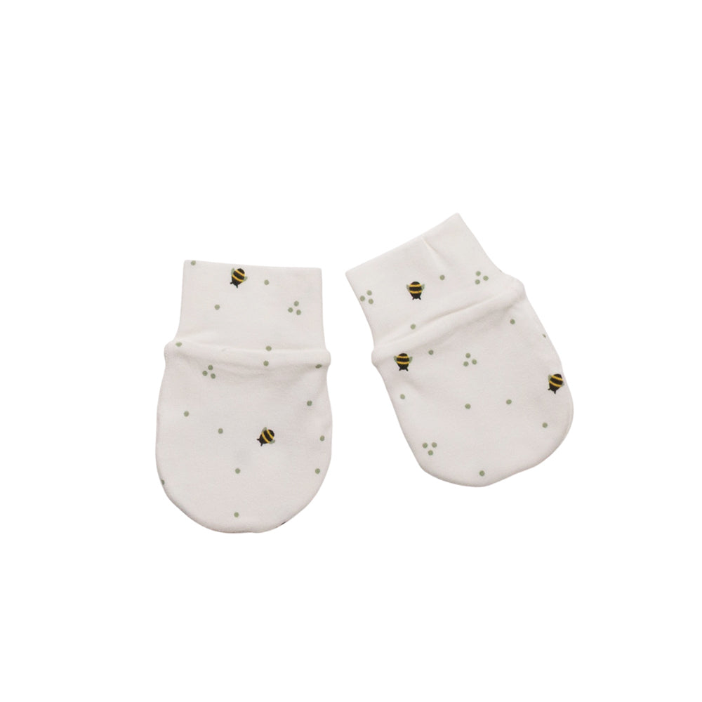 Organic Cotton Newborn Mittens - Natural Bee