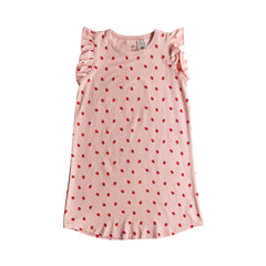 Organic Cotton Summer Nightie - Blush Strawberries