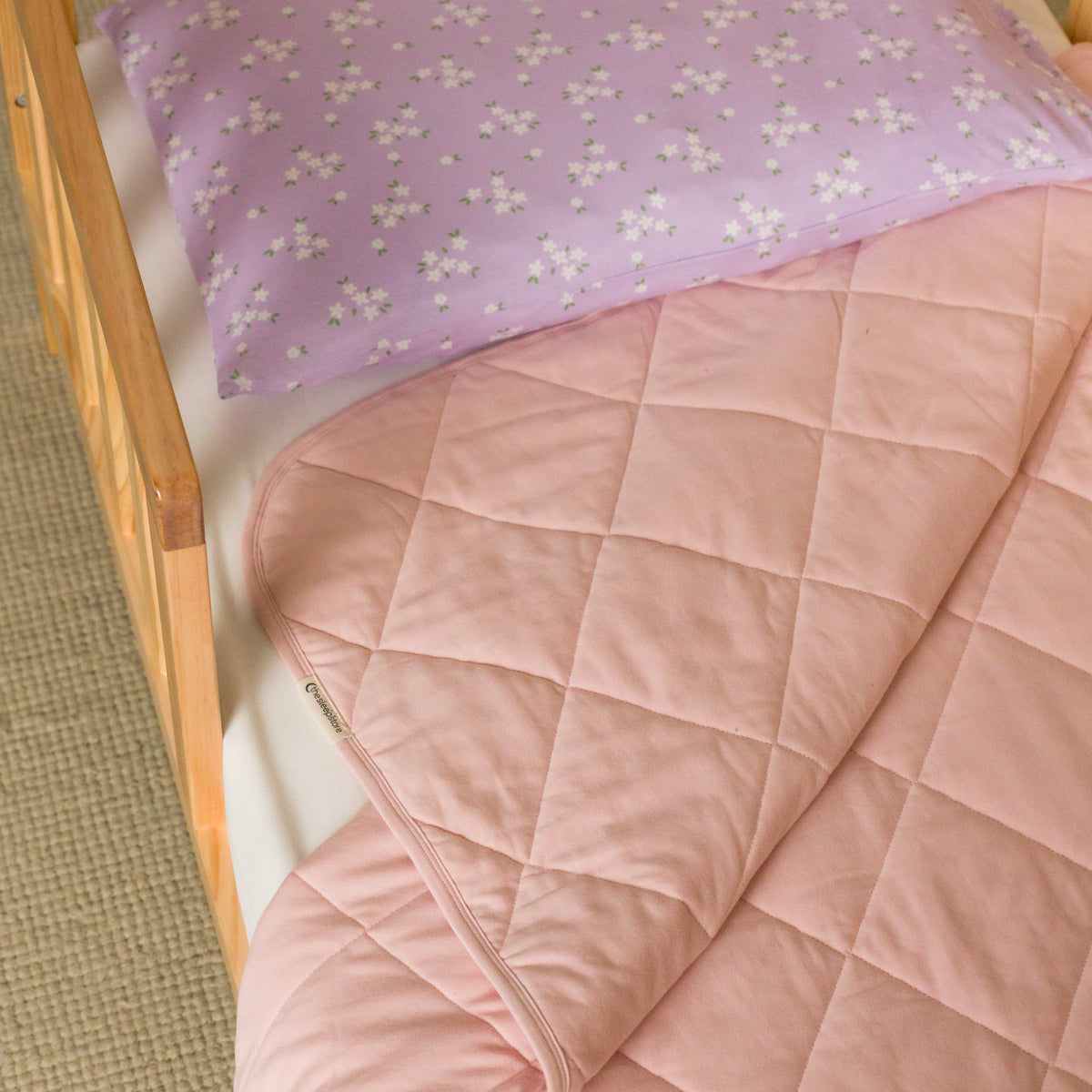 Organic Cotton Lightweight Quilt - Blush