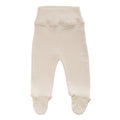 Cotton Pointelle Footed Pants - Babyccino, on a white background. 