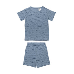 Organic Cotton Short Sleeve Pyjamas - Blue Whales