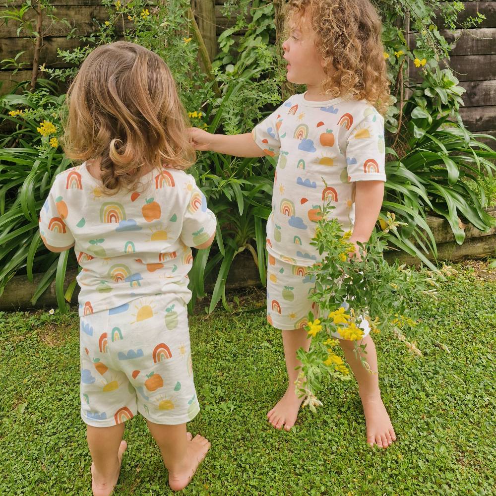 Organic Cotton Short Sleeve Pyjamas - Blue Whales