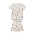 Transport print summer short sleeve pyjamas on a white background
