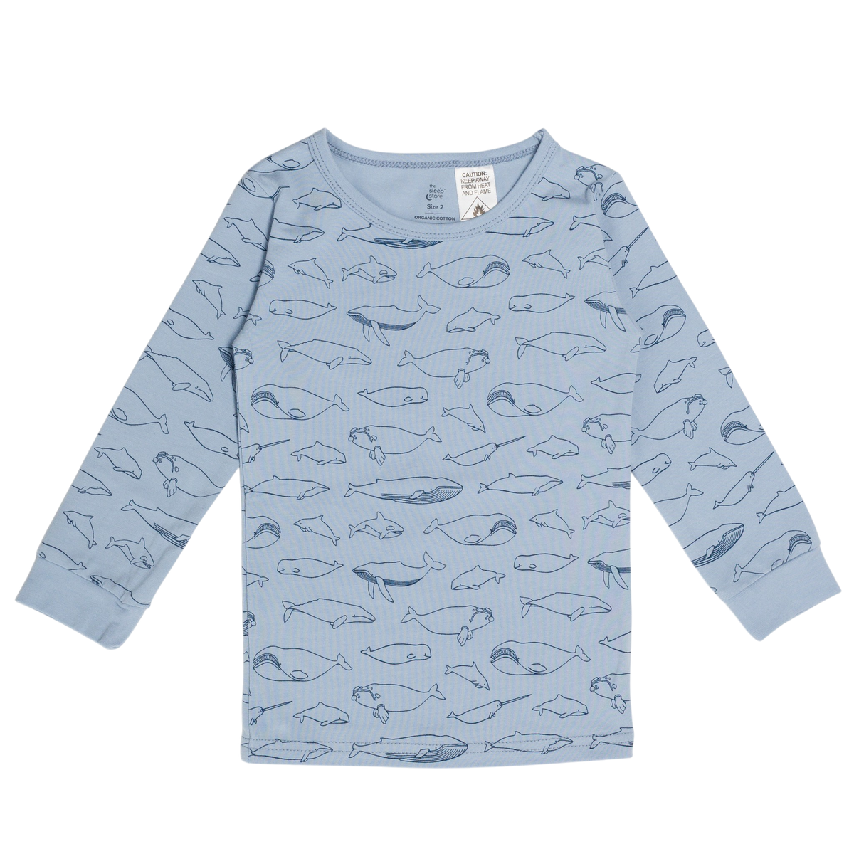 Organic Cotton Long Sleeve Pyjamas - Blue Whales