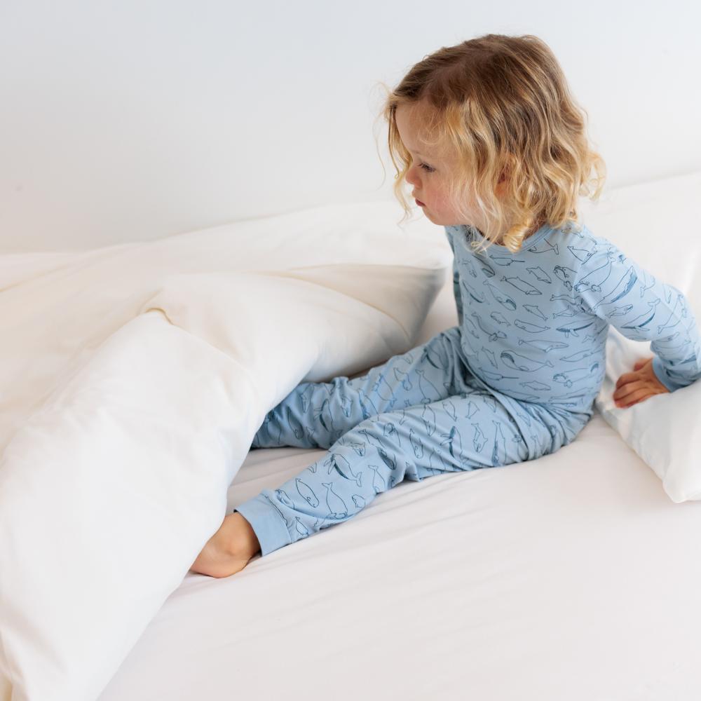 Organic Cotton Long Sleeve Pyjamas - Blue Whales