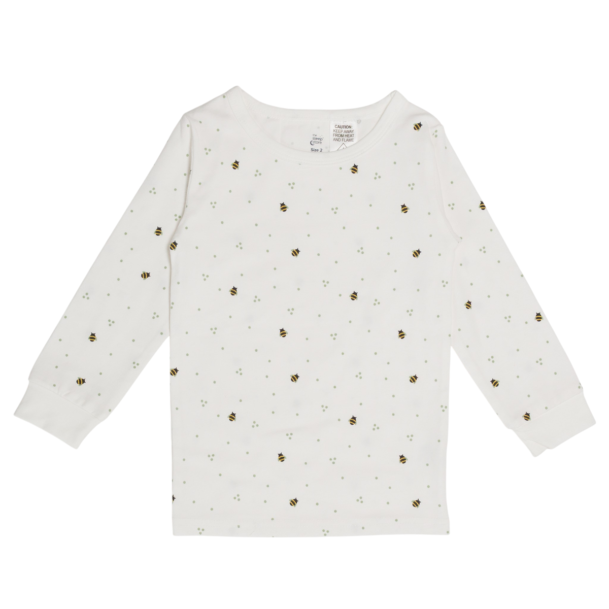 Organic Cotton Long Sleeve Pyjamas - Natural Bees