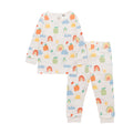 Cotton Pyjama set in Rainbow print on a white background
