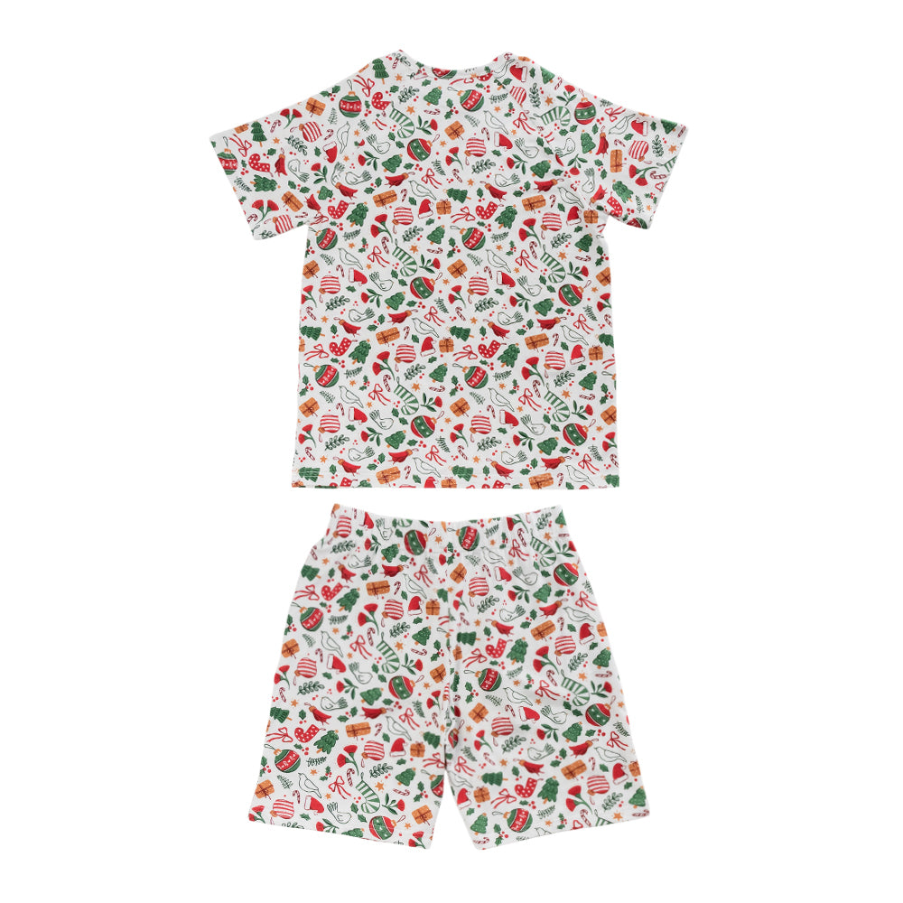 Organic Cotton Loose Fit Summer PJs - Christmas