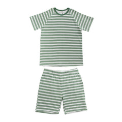 Organic Cotton Loose Fit Summer PJs - Pine Stripe