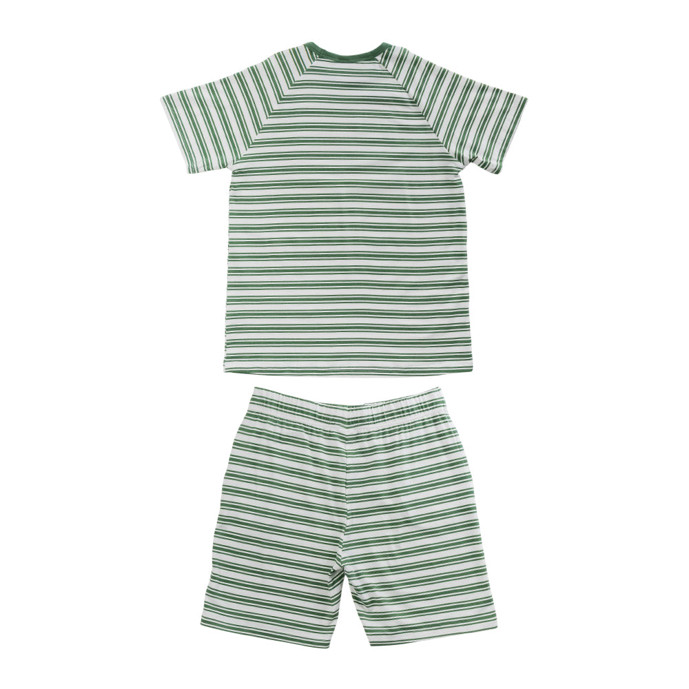 Organic Cotton Loose Fit Summer PJs - Pine Stripe