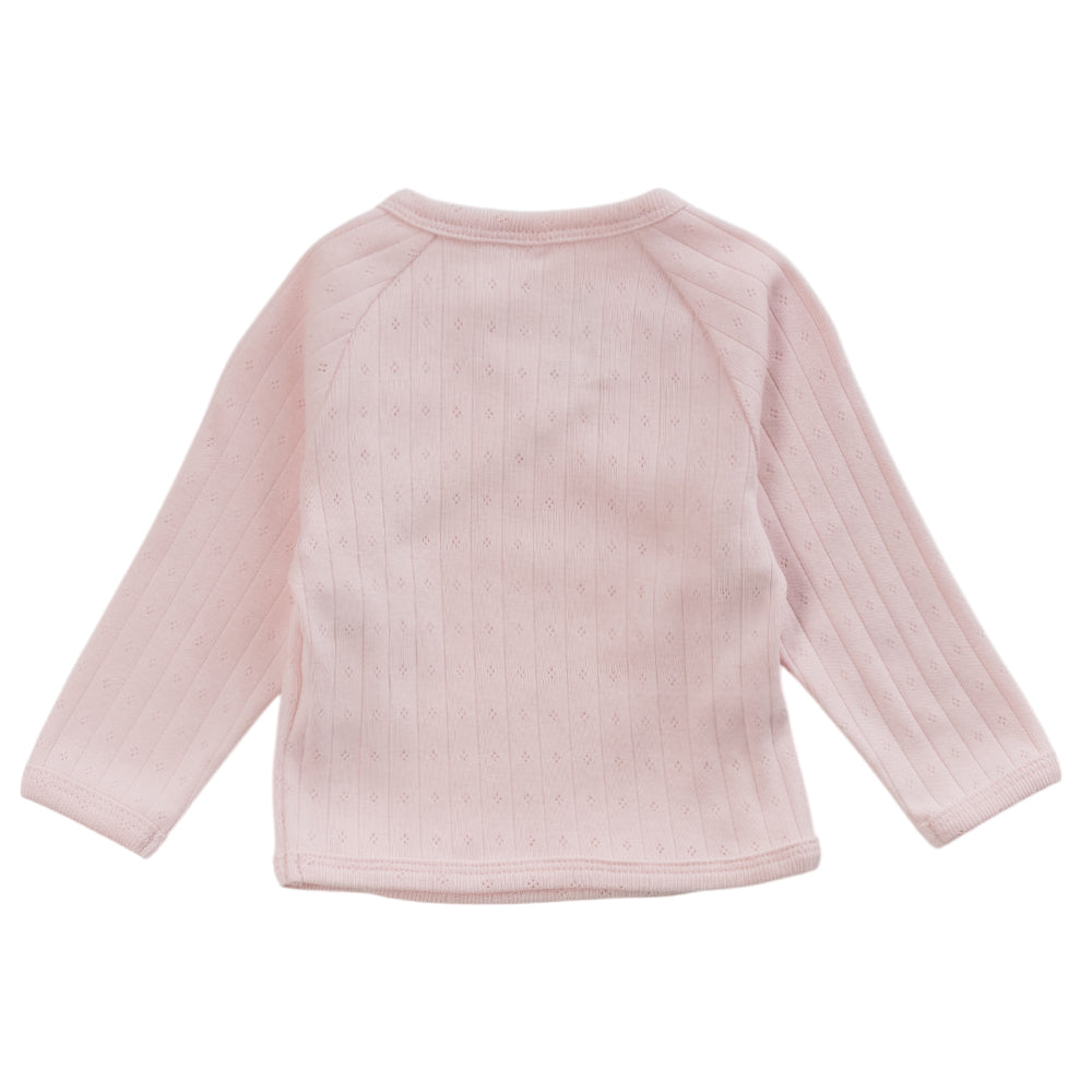 Cotton Pointelle Kimono Cardigan - Blush
