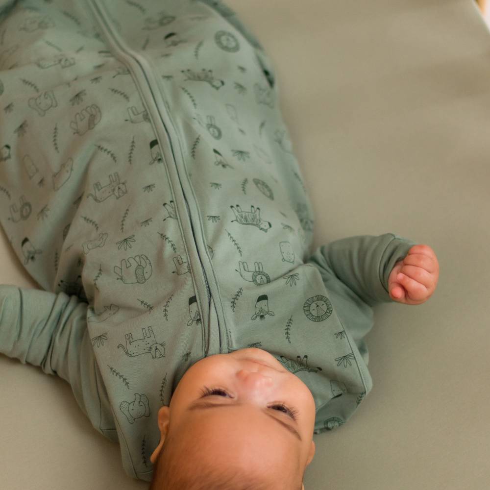 0.2 tog Organic Cotton Sleeping Bag - Fern Safari