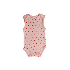 Organic Cotton Singletsuit - Blush Strawberries