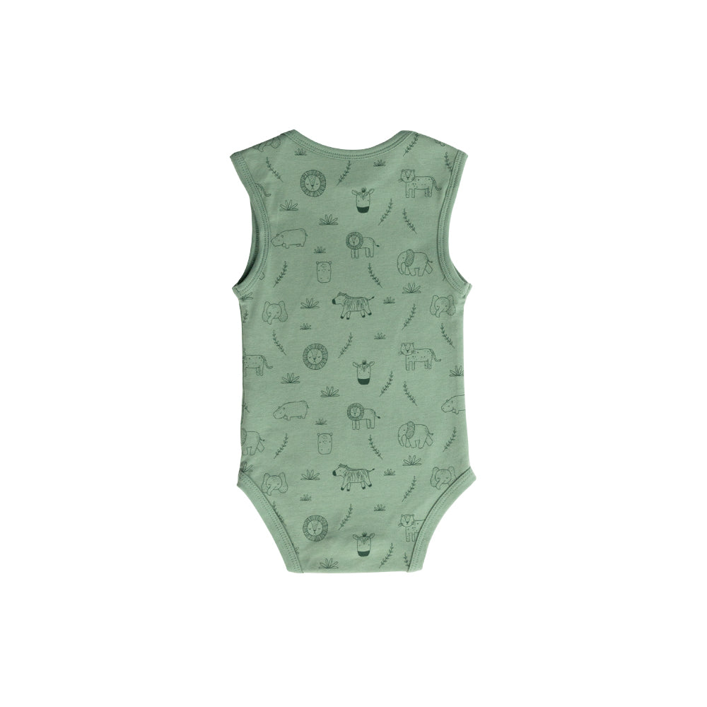 Organic Cotton Singletsuit - Fern Safari