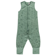 0.2 tog Organic Cotton Sleeping Suit - Fern Safari