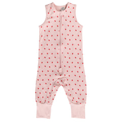 1.0 tog Organic Cotton Sleeping Suit - Blush Strawberries