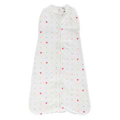 0.2 tog Organic Cotton Swaddle Sleep Bag - Mini Hearts