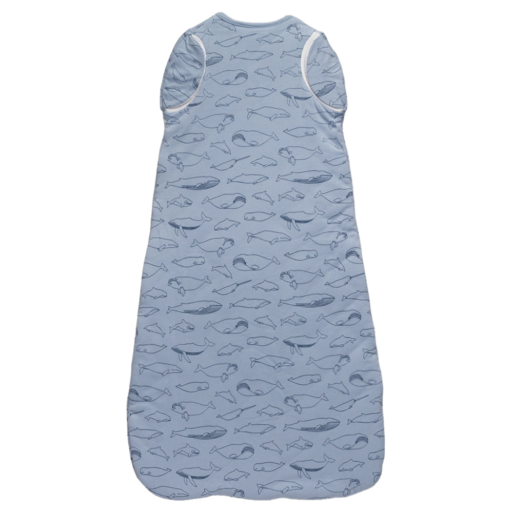 3.0 tog Organic Cotton Transition Swaddle Bag - Blue Whales