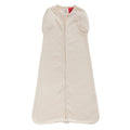 A baby swaddle bag in a light beige colour, on a white background. 