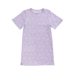 Organic Cotton Summer T-Shirt Nightie - Lilac Daisy