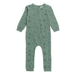 Organic Cotton Zipsuit - Fern Safari