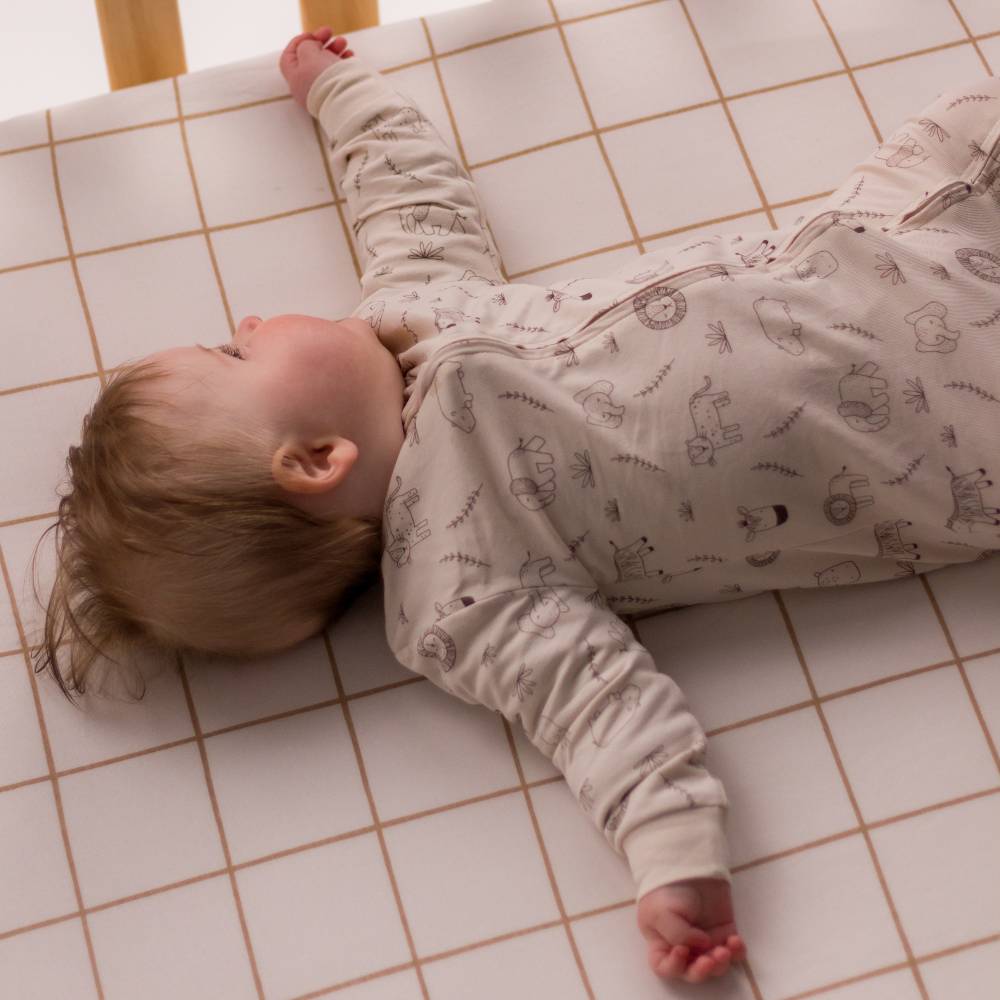 Organic Cotton Zipsuit - Latte Safari
