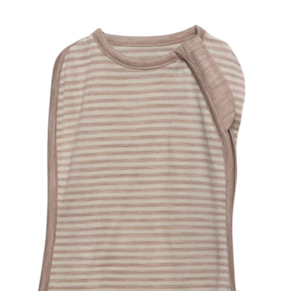 Striped merino swaddle on a white background