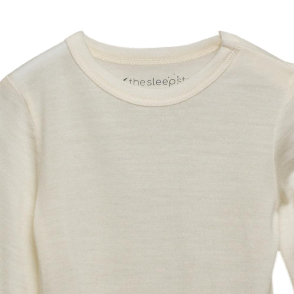 Merino Jersey Long Sleeve Bodysuit - Cream
