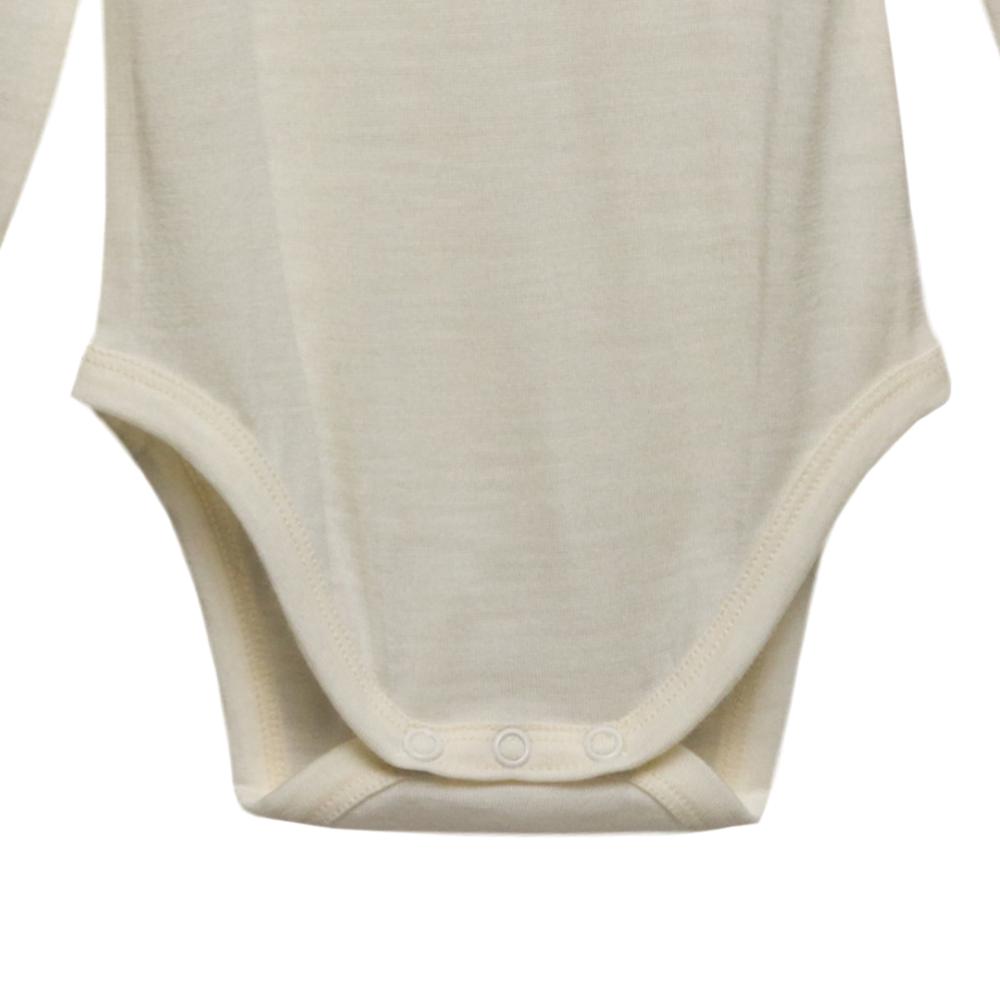 Merino Jersey Long Sleeve Bodysuit - Cream