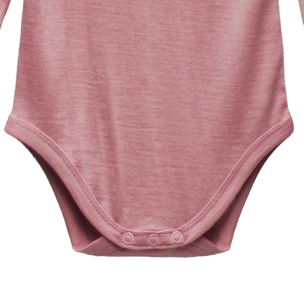 Merino Jersey Long Sleeve Bodysuit - Lily Pink