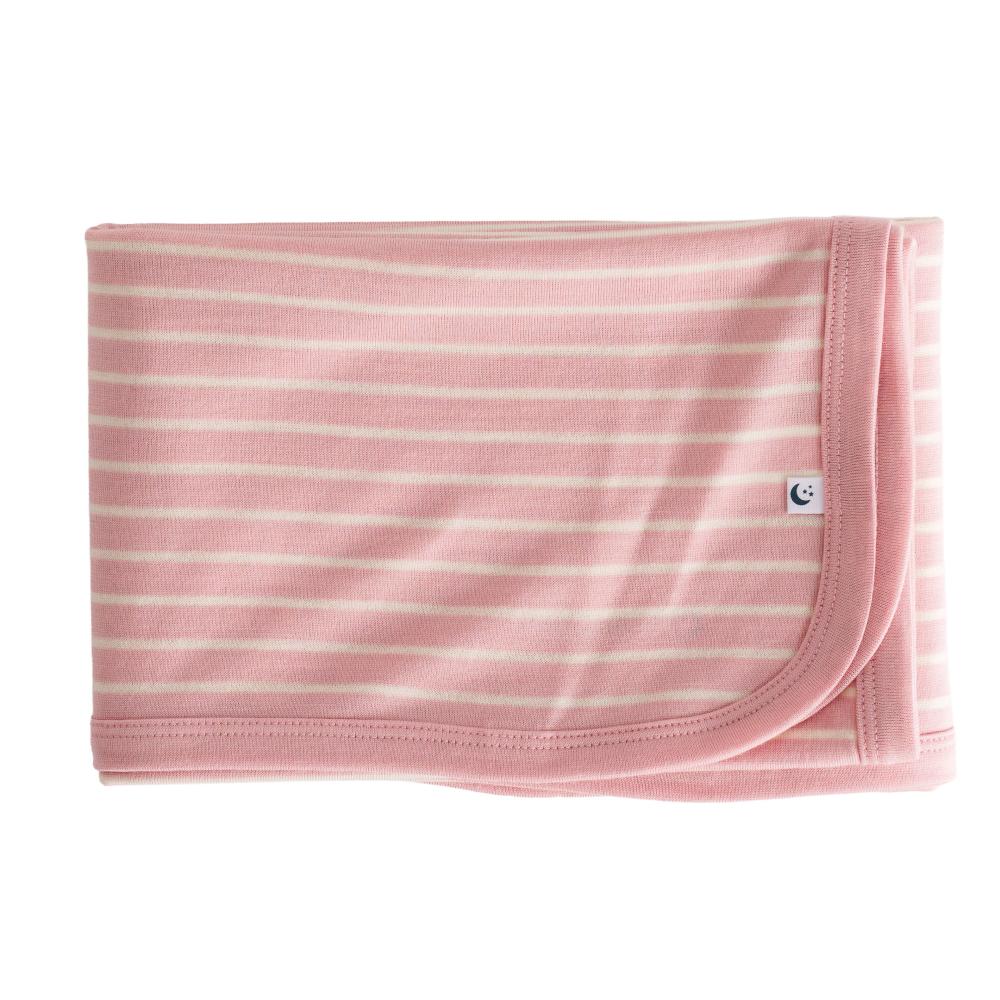 The sleep store merino swaddle planet in pink stripe