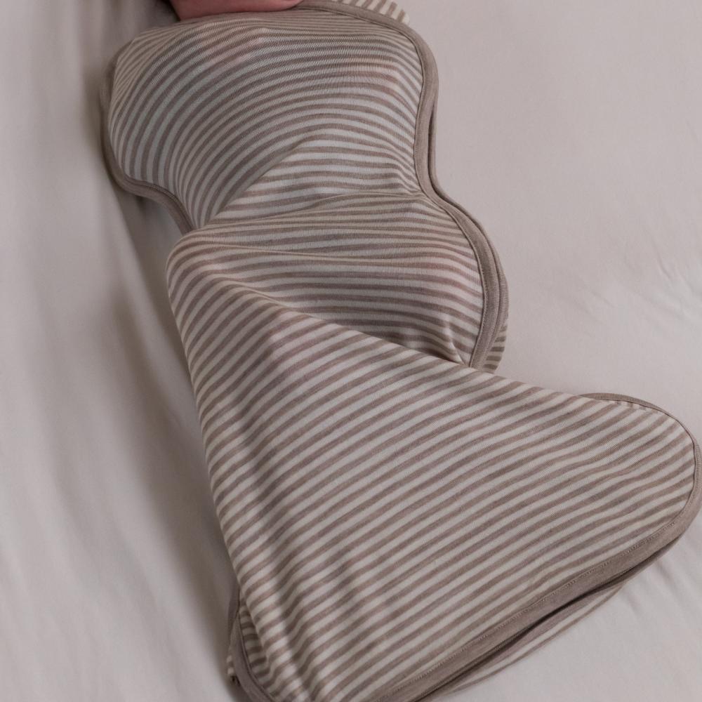 Merino Jersey Zip Swaddle - Lily Pink Stripe
