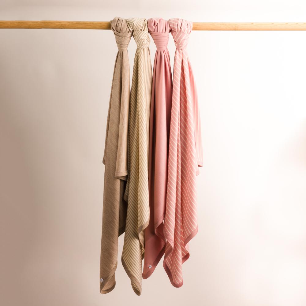 Merino Jersey Blanket - Thyme Stripe