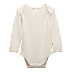 Deluxe Merino Rib Long Sleeve Bodysuit - Ecru