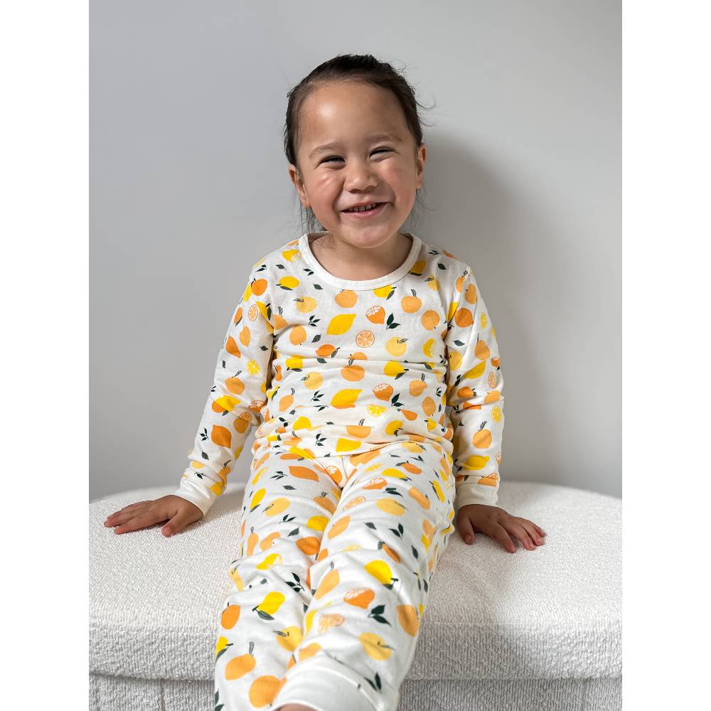 Premium Organic Cotton Long Sleeve Pyjamas - Mauve Garden