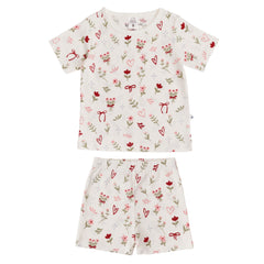 Premium Organic Cotton Short Sleeve Pyjamas - Bouquet