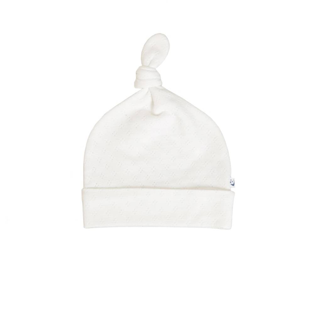Cream Cotton Knotted Hat on a white background