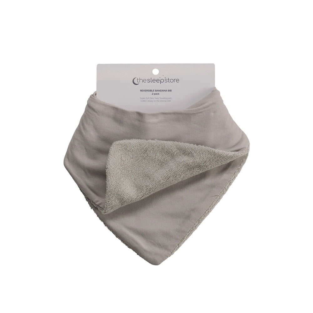Reversible Bandana Bib 2pk - Grey