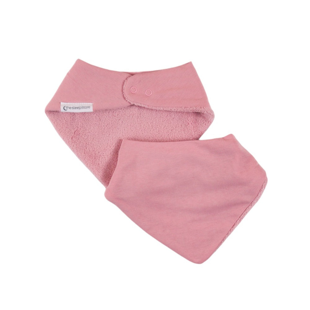 Pink baby bandana bib 2-pack set on a white background