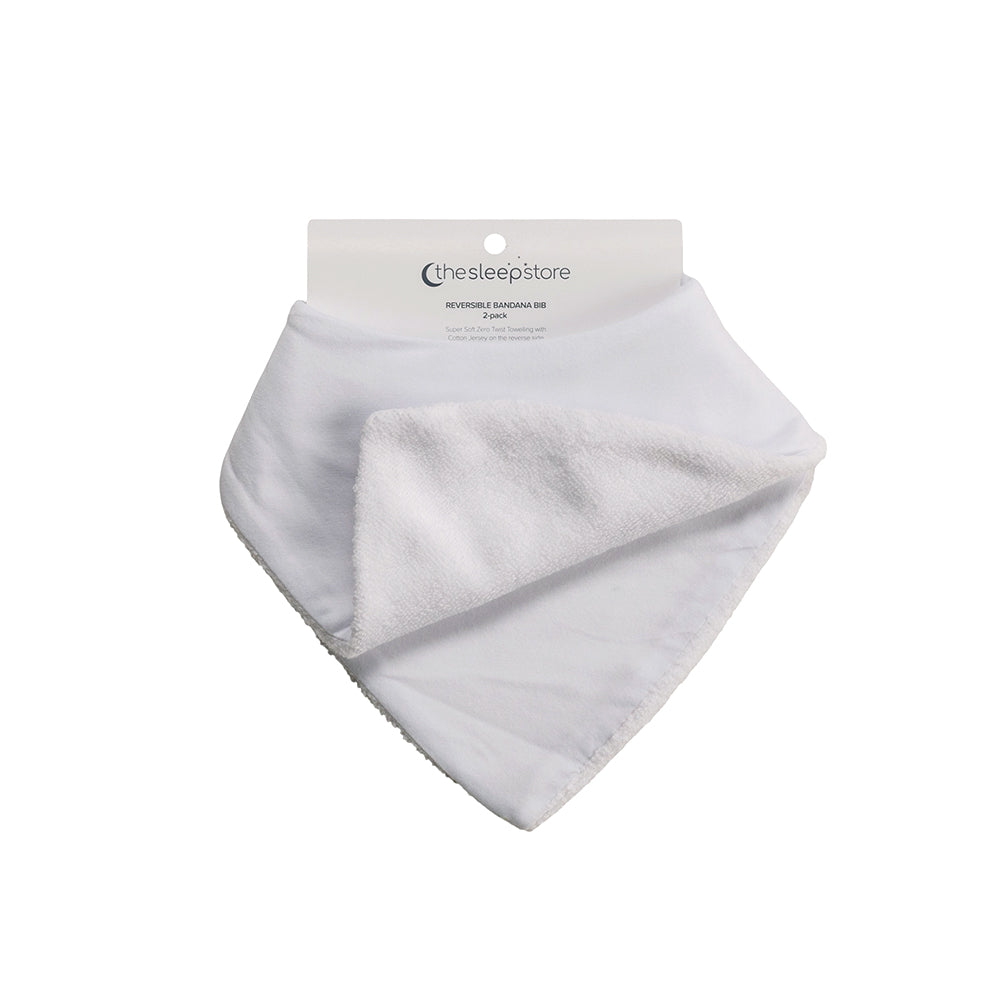 Reversible Bandana Bib 2pk - White