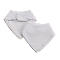 White baby bib with terry cloth back and jersey cotton front on a white background