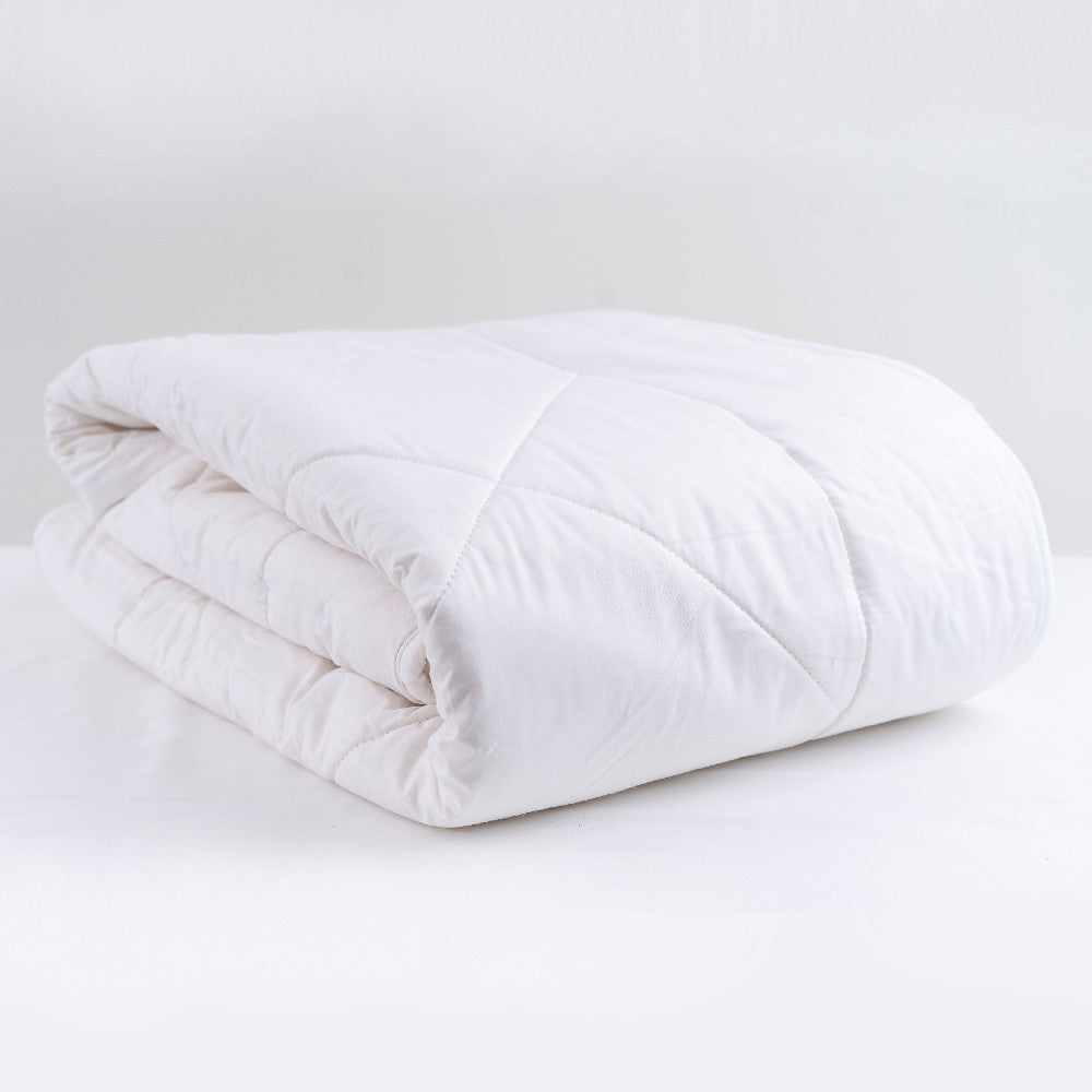 Reversible wool underlay with quilted cotton backing