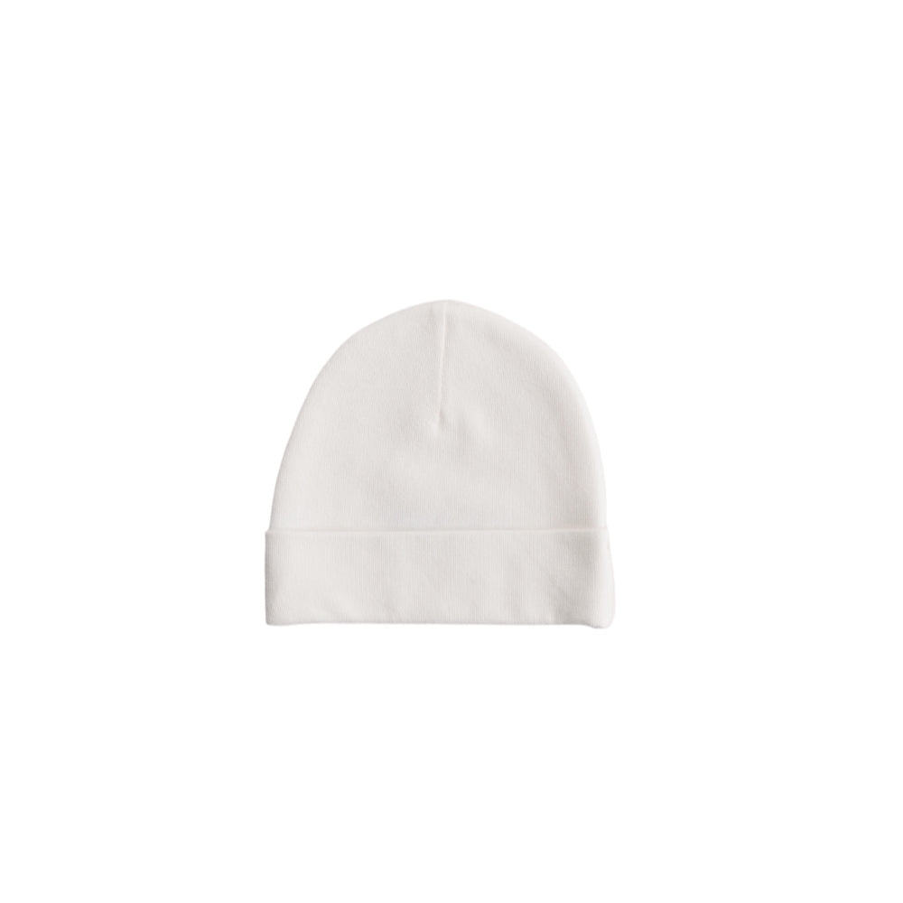 Cream Beanie on a white background